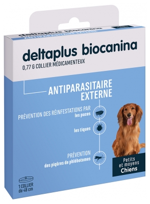 Biocanina Deltaplus 0,77 g Collier Antiparasitaire Externe Petits et Moyens Chiens 1 Unité