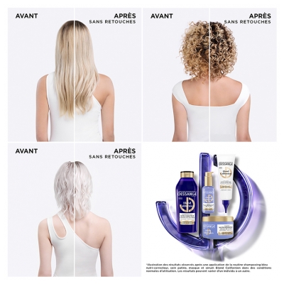 Dessange Blond Californien Shampoing Bleu Nutri-Correcteur Cheveux Blonds Colorés ou Décolorés 280 ml