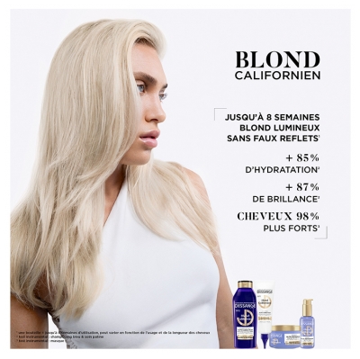 Dessange Blond Californien Shampoing Bleu Nutri-Correcteur Cheveux Blonds Colorés ou Décolorés 280 ml