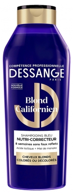 Dessange Blond Californien Shampoing Bleu Nutri-Correcteur Cheveux Blonds Colorés ou Décolorés 280 ml