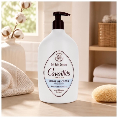 Rogé Cavaillès Gel Bain et Douche Fleur de Coton Peaux Sensibles 1 L