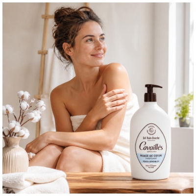 Rogé Cavaillès Gel Bain et Douche Fleur de Coton Peaux Sensibles 1 L