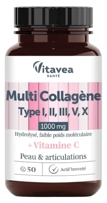 Vitavea Multi Collagène Type I, II, III, V, X 1000 mg 50 Unités