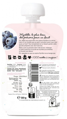Popote Gourde Les Myrtilles Bio Dès 4/6 Mois 120 g