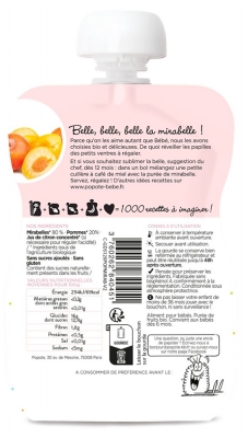 Popote Gourde Les Mirabelles Bio Dès 4/6 Mois 120 g