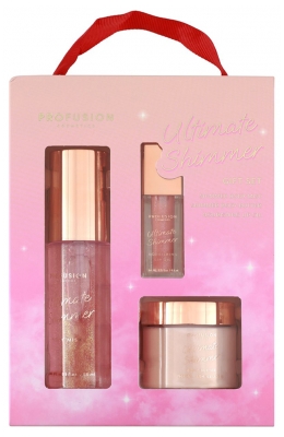 Profusion Cosmetics Ultimate Shimmer Coffret Soins Pailletés Corps et Lèvres