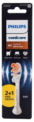 Philips Sonicare A3 Premium All-In-One 3 Têtes de Brosse de Rechange Souple dont 1 Offerte 