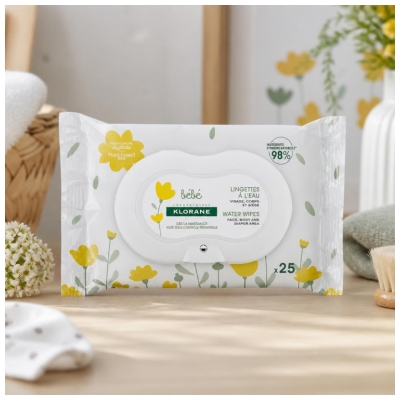 Klorane 25 Lingettes à L'Eau Bébé