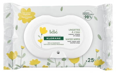 Klorane 25 Lingettes à L'Eau Bébé