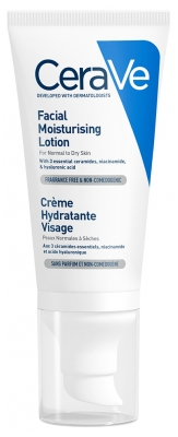 CeraVe Crème Hydratante Visage - Peaux Normales à Sèches 52 ml + Crème Lavante Hydratante - Peaux Sèches à Très Sèches 88 ml + Chaussettes Offertes