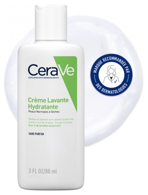 CeraVe Crème Hydratante Visage - Peaux Normales à Sèches 52 ml + Crème Lavante Hydratante - Peaux Sèches à Très Sèches 88 ml + Chaussettes Offertes