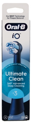 Oral-B IO Ultimate Clean Brossettes de Rechange x 3 - Couleur : Noir