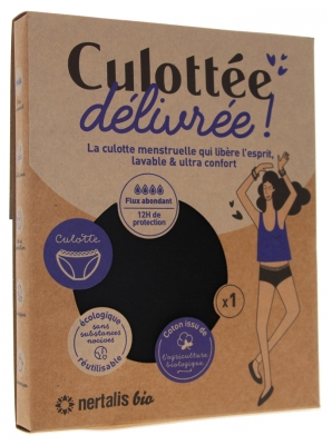 Nertalis Bio Culotte Menstruelle Noire Flux Abondant 1 Culotte - Taille : M - 38/40