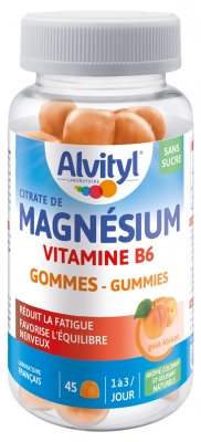 Alvityl Magnésium Gummies - Vitamine B6 - Dès 12 Ans - Goût Abricot