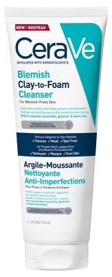 CeraVe Argile-Moussante Nettoyante Anti-imperfections Peaux à Tendance Acnéique 118 ml
