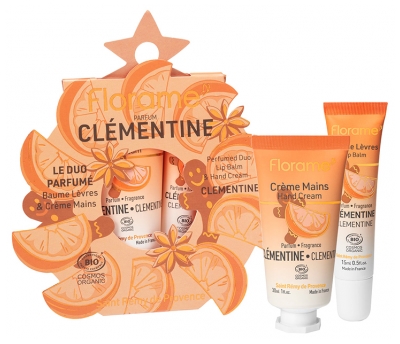 Florame Le Duo Parfumé Clémentine Baume Lèvres Bio 15 ML et Crème Mains Bio 30 ML