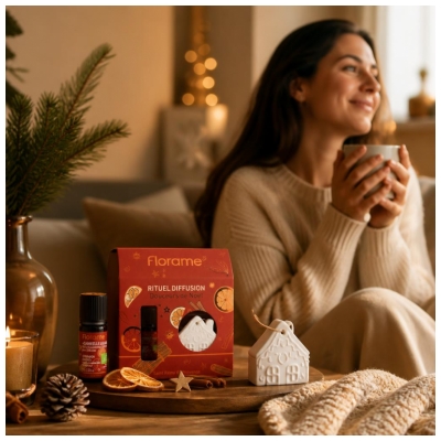 Florame Coffret Huile Essentielle Cannelle Orange Bio 10 ML et sa Décoration à Parfumer