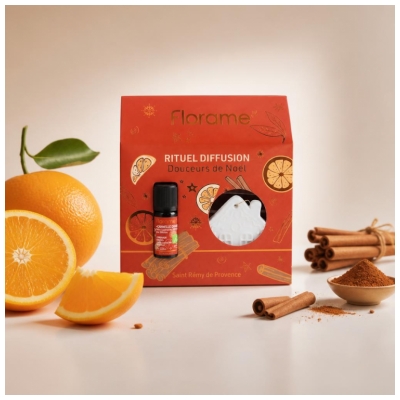 Florame Coffret Huile Essentielle Cannelle Orange Bio 10 ML et sa Décoration à Parfumer