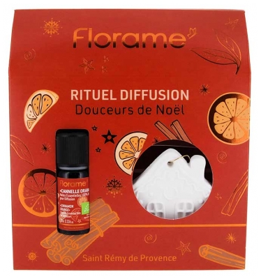 Florame Coffret Huile Essentielle Cannelle Orange Bio 10 ML et sa Décoration à Parfumer