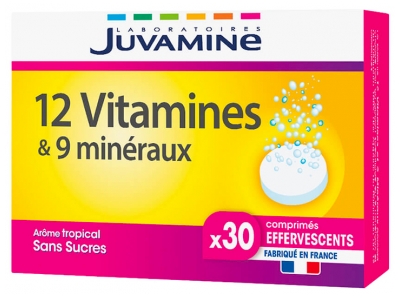 Juvamine 12 Vitamines + 9 Minéraux 30 Comprimés Effervescents