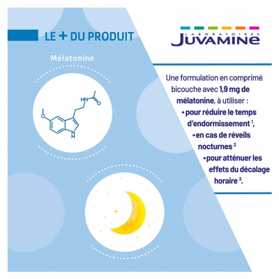 Juvamine Nuit Complète Mélatonine 1,9 mg 30 Unités Bi-Couches