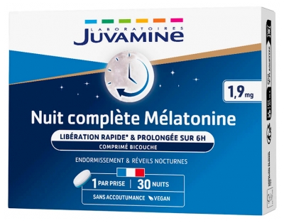 Juvamine Nuit Complète Mélatonine 1,9 mg 30 Unités Bi-Couches