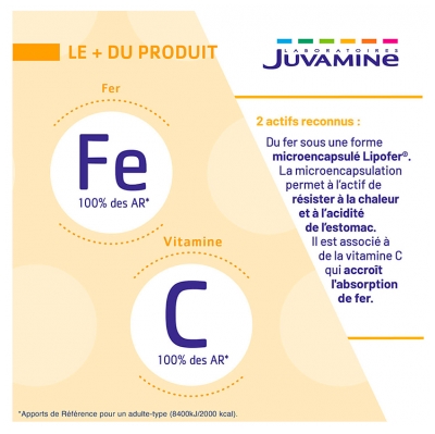 Juvamine Fer + Vitamine C Fatigue 30 Gélules