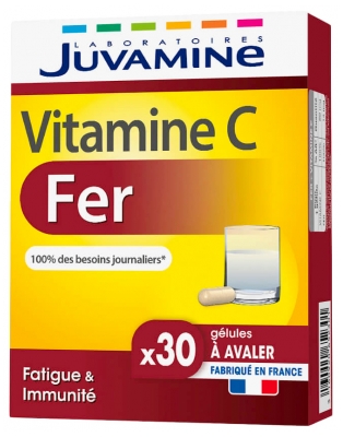 Juvamine Fer + Vitamine C Fatigue 30 Gélules