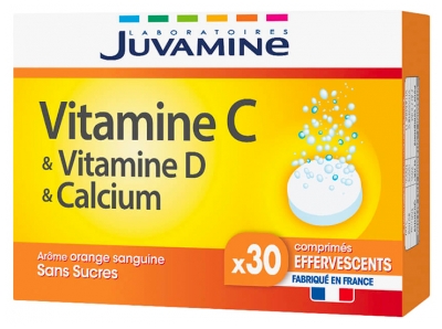 Juvamine Vitamine C + D + Calcium 30 Comprimés Effervescents