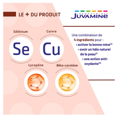 Juvamine Expert Autobronzant 3-en-1 Hâle Naturel Activateur Bonne Mine et Action Anti-Oxydante 60 Gélules