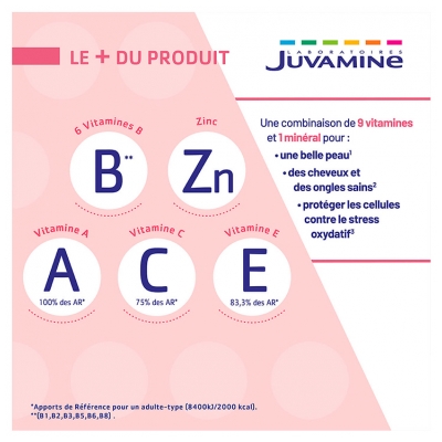 Juvamine Peau Cheveux Ongles Force + Beauté 40 Gélules
