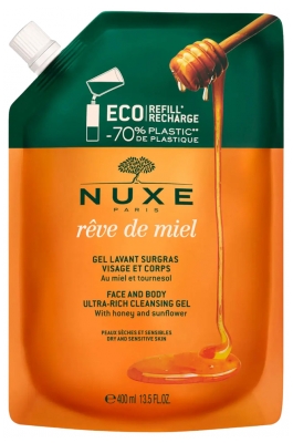 Nuxe Rêve de Miel Gel Lavant Surgras (Peaux Sèches et Sensibles) Éco-Recharge 400 ml