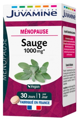 Juvamine Sauge 1000 mg Bouffées de Chaleur 30 Comprimés