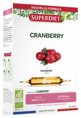 Superdiet Cranberry Bio 20 Unités