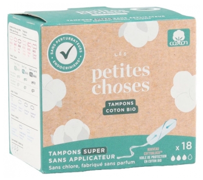 Les Petites Choses Tampon Coton Bio Flux Super 18 Tampons