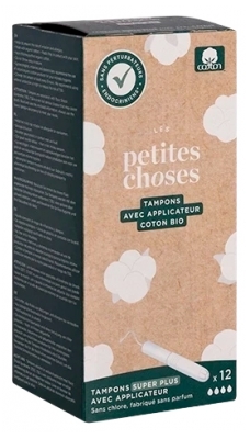 Les Petites Choses Tampon Avec Applicateur Coton Bio Flux Super Plus 12 Tampons