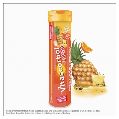 Vitascorbol C1000 15 Comprimés - Goût : Orange/Ananas