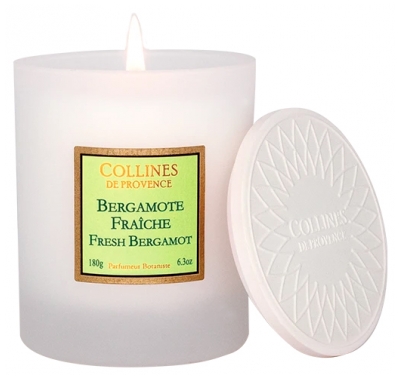 Collines de Provence Bougie Parfumée Bergamote Fraîche 180 Grammes - Senteur : Bergamote Fraîche