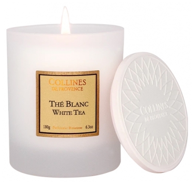 Collines de Provence Bougie Parfumée Bergamote Fraîche 180 Grammes - Senteur : Thé Blanc