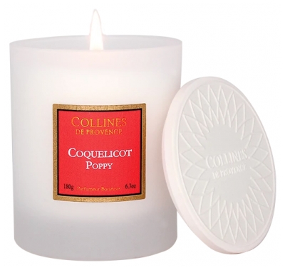 Collines de Provence Bougie Parfumée Bergamote Fraîche 180 Grammes - Senteur : Coquelicot