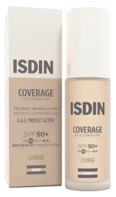 Isdin Coverage Haute Couvrance Fond de Teint SPF50+ 30 ml - Teinte : 2.0 Beige