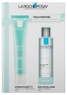 La Roche-Posay Hydraphase HA Légère Crème Hydratante à l'Acide Hyaluronique 40 ml + Eau Micellaire Ultra Peaux Sensibles 50 ml Offert
