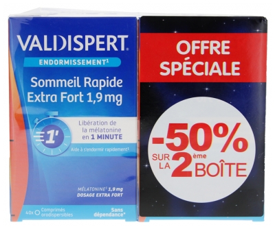 Valdispert Sommeil Rapide 1,9 mg Lot de 2 x 40 Comprimés