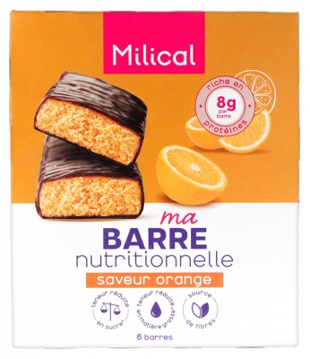 Milical Barres Minceur Hyperprotéinées 6 Unités - Saveur : Orange