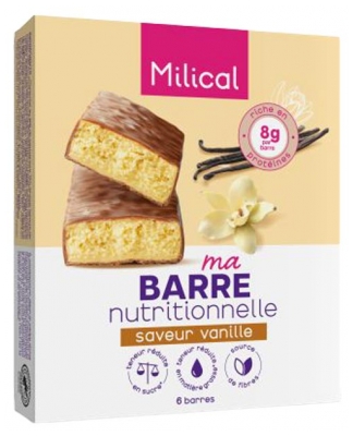 Milical Barres Minceur Hyperprotéinées 6 Unités - Saveur : Vanille