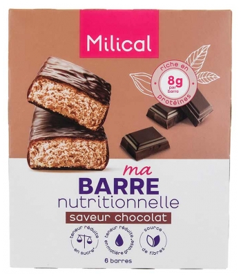 Milical Barres Minceur Hyperprotéinées 6 Unités - Saveur : Chocolat