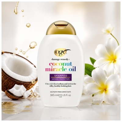 Ogx Shampoing Huile Miracle Coco Cheveux Abîmés 385 ml