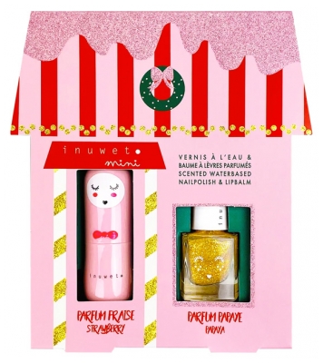 Inuwet Coffret Baume à Lèvres 3,5 Grammes + Vernis Parfumé à l'Eau Papaye 5 ML