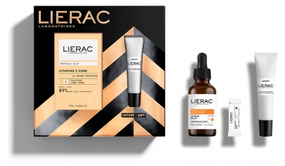 Lierac Vitamine C Pure Le Sérum Concentré Éclat 30 ml + 14 Sachets de 0,2 g + Diopti Fluide Correction Cernes Légèrement Teinté 15 ml