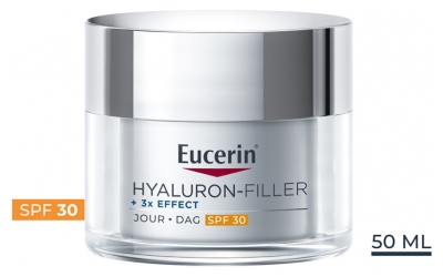 Eucerin Hyaluron-Filler + 3X Effect Soin de Jour Anti-Âge SPF30 50 ml + Hyaluron-Filler + Elasticity Crème Mains Anti-Taches SPF30 75 ml